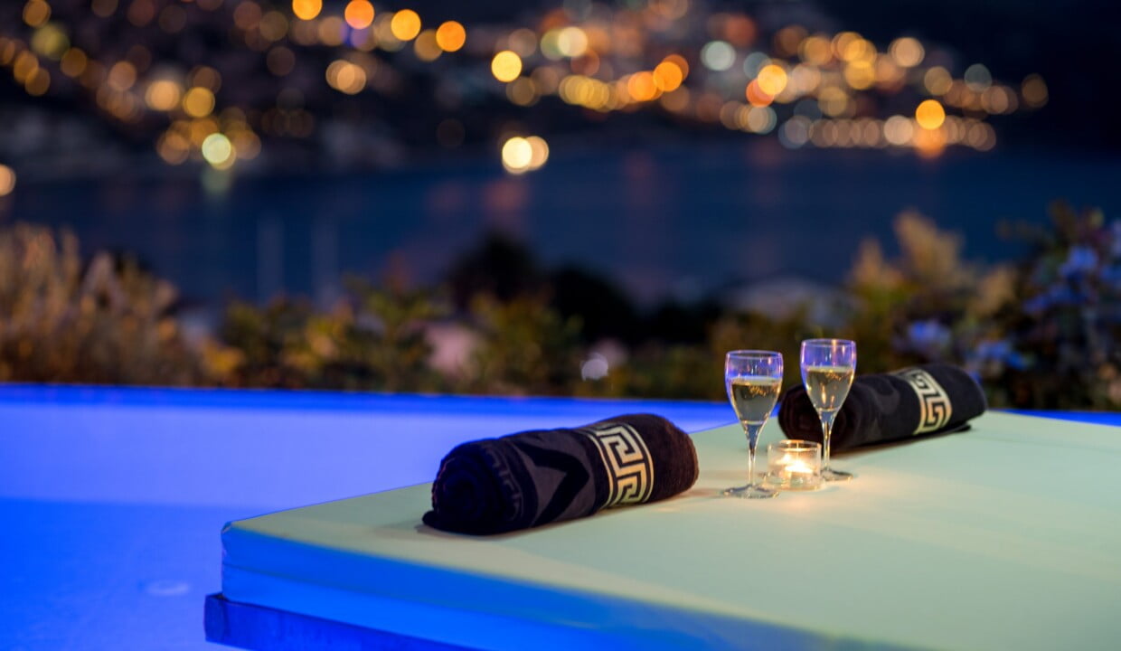 Villa Ayser town lights view