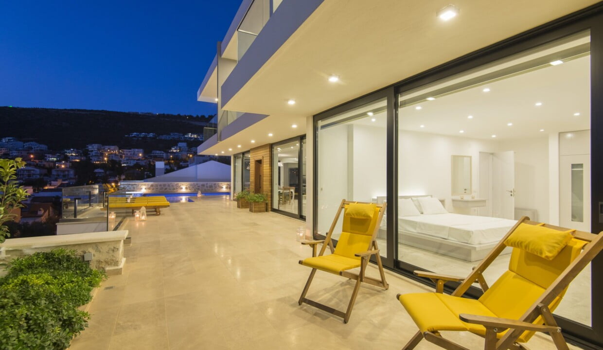 Villa Ozma terrace at night